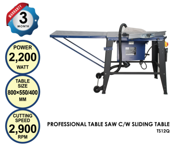 SUMO KING 2200W PROFESSIONAL TABLE SAW C/W SLIDING TABLE